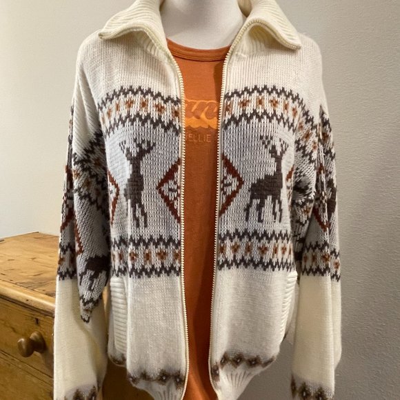 Vintage 70's Blair Knit Sweater Cardigan-Sz L - Picture 2 of 5